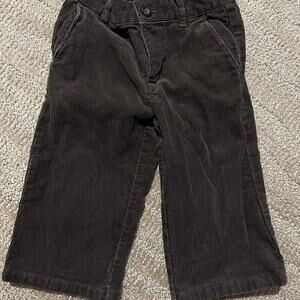 Janie and Jack Boys Brown Corduroy Pants 12-18M Classic Dress Pants EUC